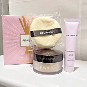 Laura Mercier 3pcs Setting Powder, Blurring Primer, Puff set~New In Box